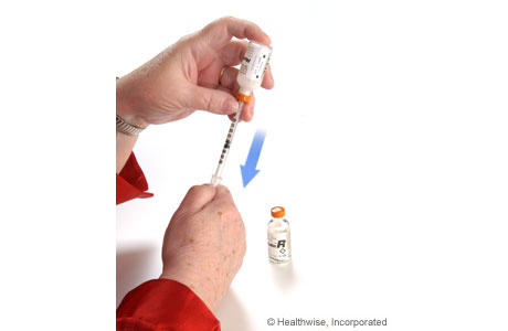 Drawing cloudy insulin into the syringe