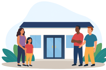 Community Health Centre with patients 