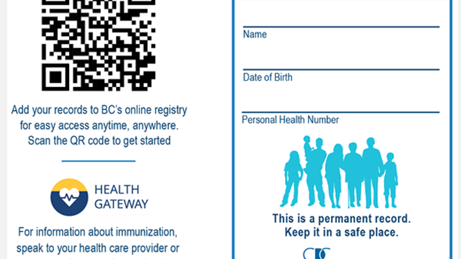 wallet size general immunization record card screenshot