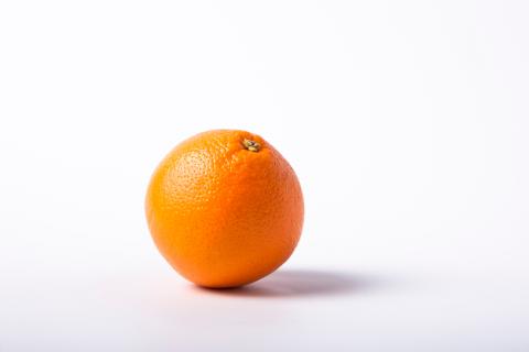 an orange on a white background
