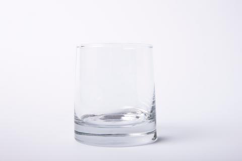 an empty drinking glass