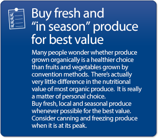 buy fresh and in season produce for best value